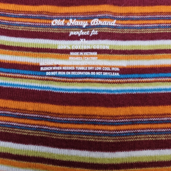 NWOT - Old Navy Cotton Striped 3/4 Sleeve V Neck Jersey - Size XL - Picture 5 of 10